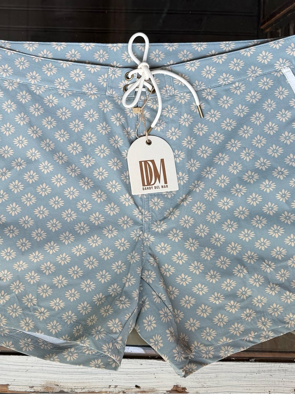 Men’s Light Blue Floral Swim Shorts